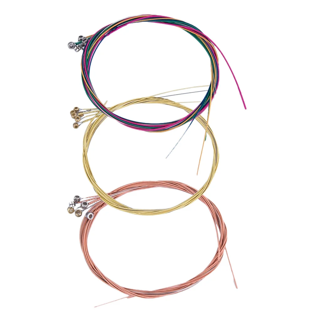 

3Sets Folk Guitar Strings Brass Colored Steel Acoustic Guitar Replacement Durable Musical Instrument Accessories