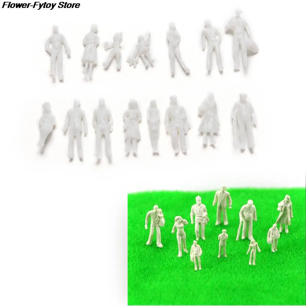 100 Pcs/set DIY Toys White Model People Figure 1:100 Scale Mini Unpainted For Train Passengers HOT