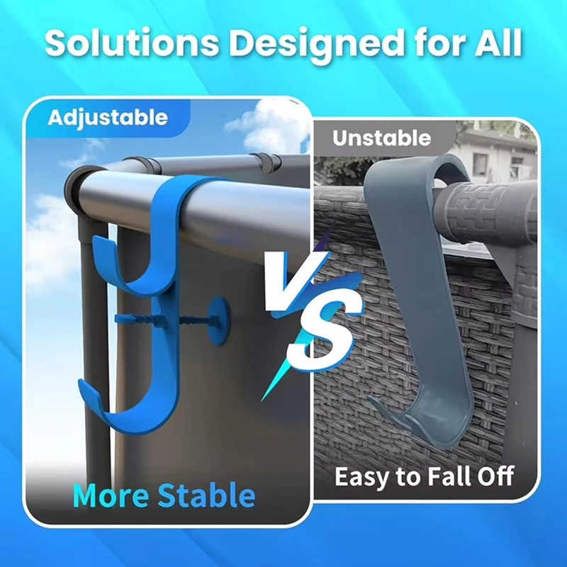 Adjustable Swimming Pool Pipe Holder Hook Poolside Pool-Above Ground Tool Pool Pole Hanger Accessories