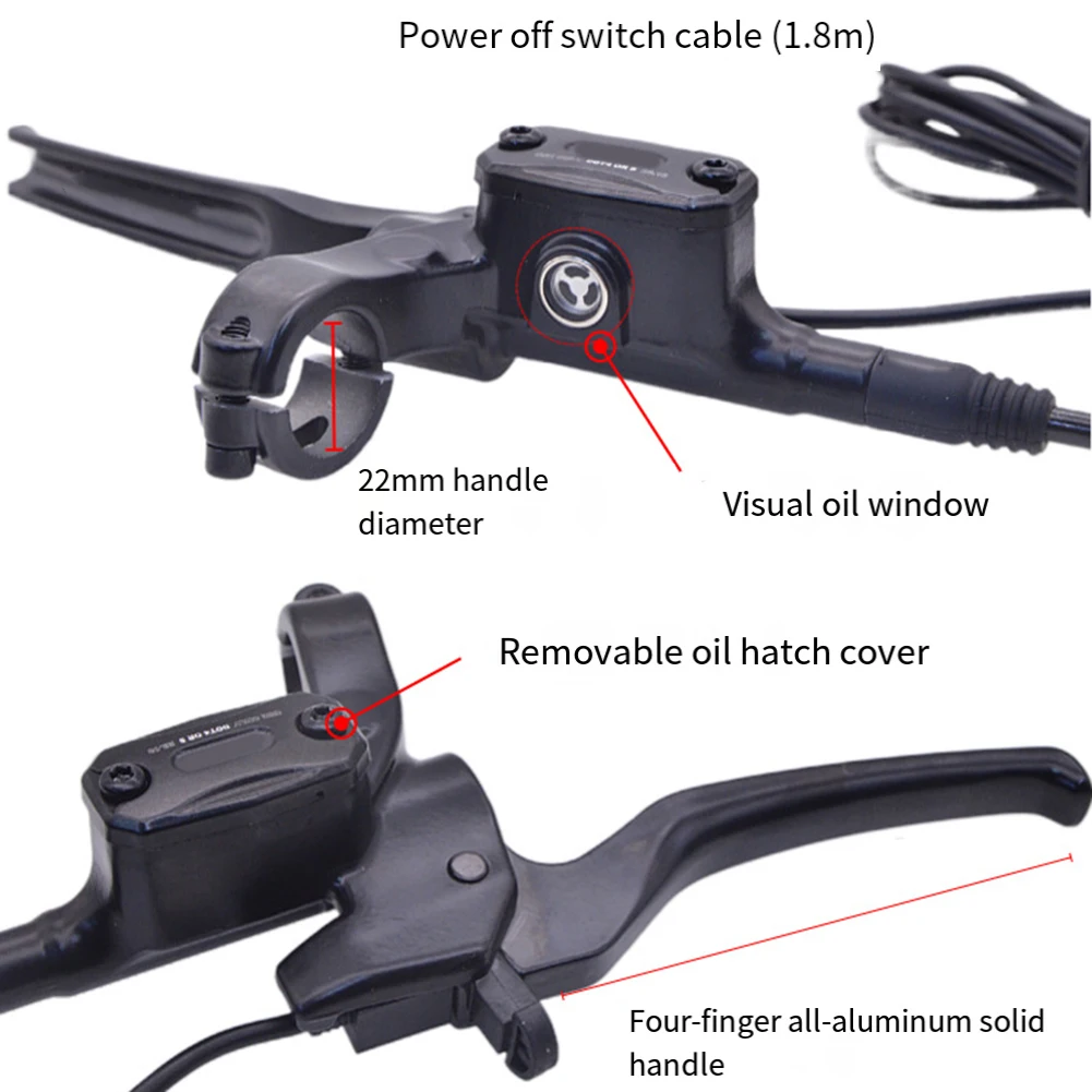 Electric Bicycle Power Off Brake Hydraulic Disc Brake Motor Front Rear Disk Dual-Callipers Lever For Electric Bike Accessories