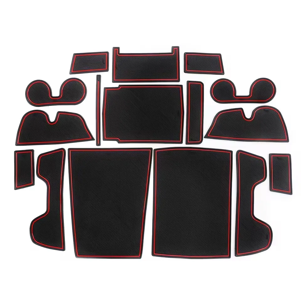 Anti-Slip Gate Slot Cup Mat for Toyota Bz4x 2021 2022 2023 for Subaru Solterra Non-Slip Door Groove Pad Interior Accessories