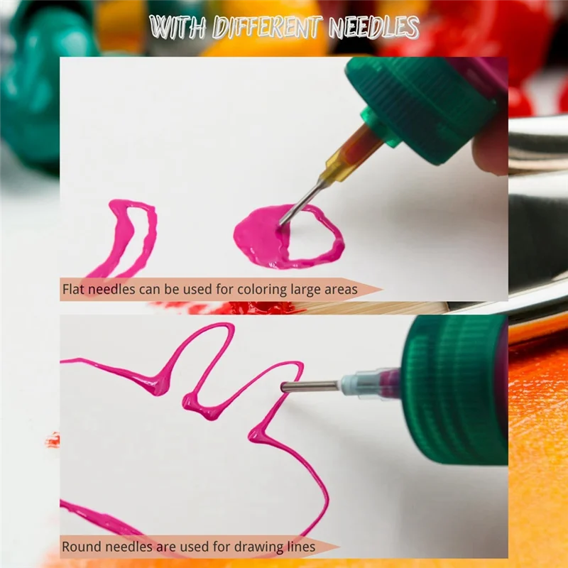 A21R-Precision Applicator Bottle Caps - Precision Tip Applicator Bottle Caps For 2 Ounce Acrylic Paint Bottle