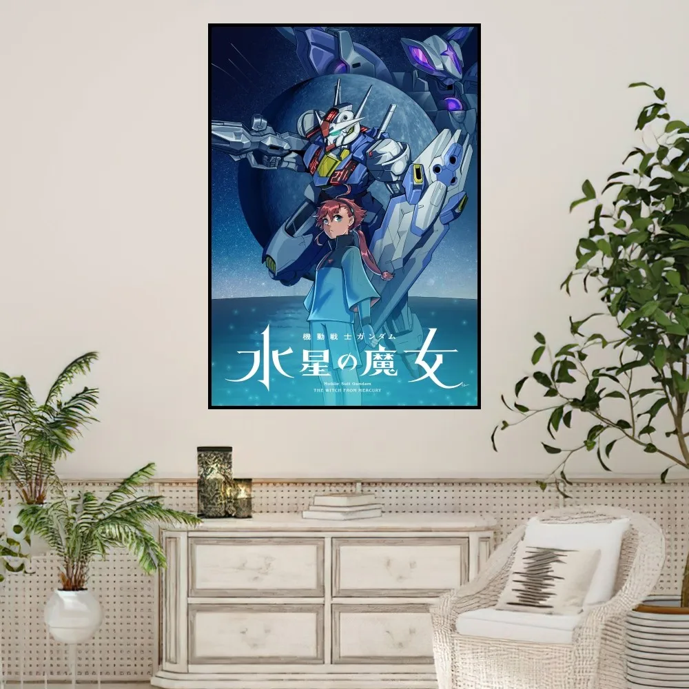 Mobile Suit Gundam WITCH MERCURY Poster Prints Wall Sticker Painting Bedroom Living Room Decoration Office Home Self Adhesive