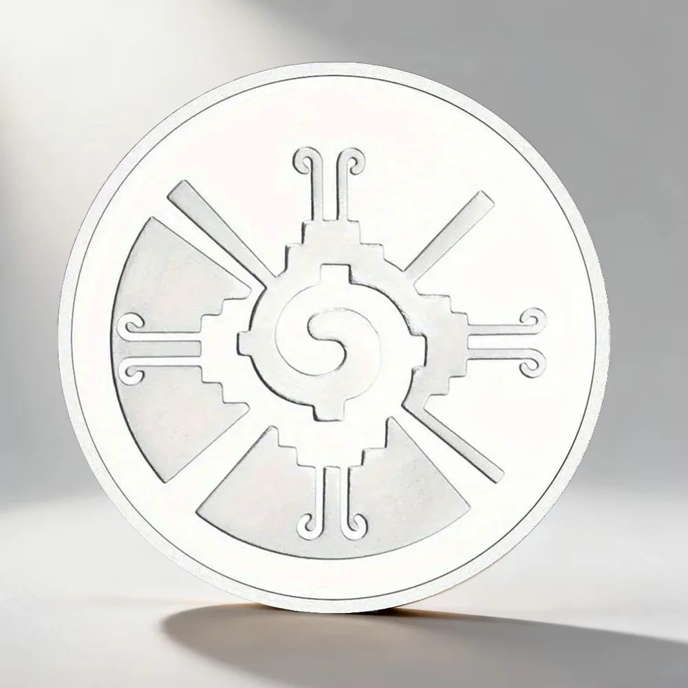Mayan Aztec Totem Commemorative Coin Ancient Civilization Silver‑Plated Collectible Souvenir Medallion Gift