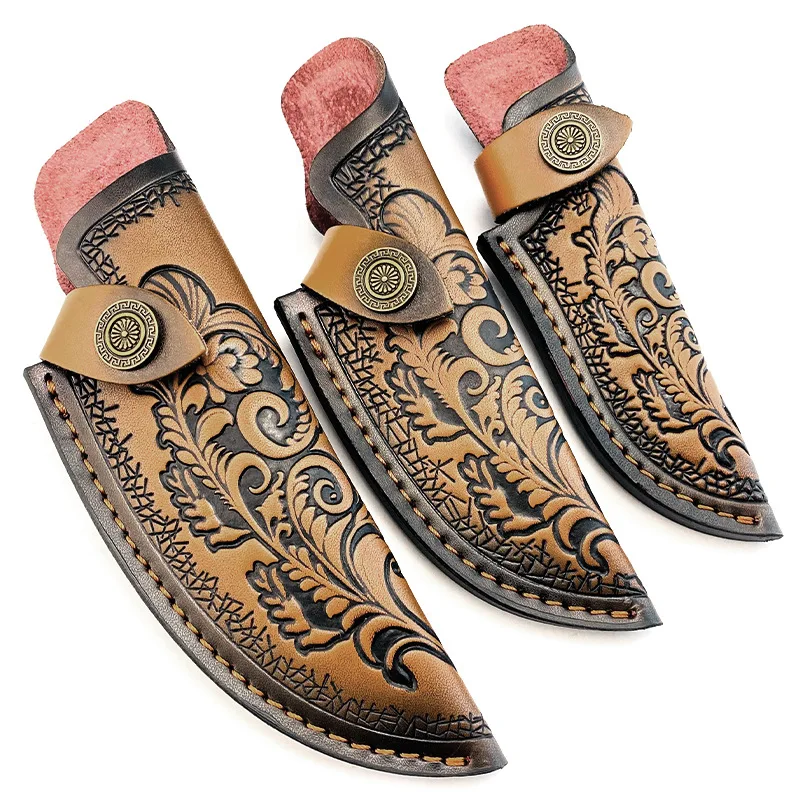 

Оболочка для ножа из натуральной воловьей кожи с фиксированным лезвием — универсальный кожаный чехол из цельнозерновой кожи для охотничьего ножа с тиснением