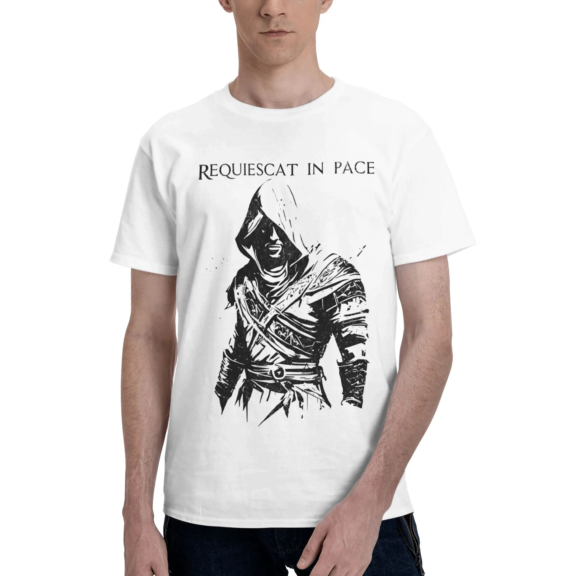 Assassines Creed Requiescat In Pace  Printed T Shirt Men Women  Pure Cotton  Tee Shirt Clothing