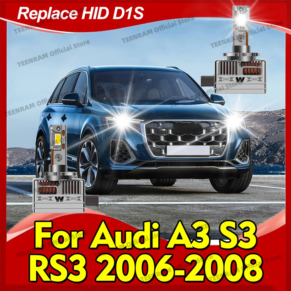 

2x D1 LED Headlight Bulbs 50000LM For Audi A3 S3 RS3 2006 2007 2008 Super Brightness D1S D1R UPGRADE Copper Tubes Lamps 6000K
