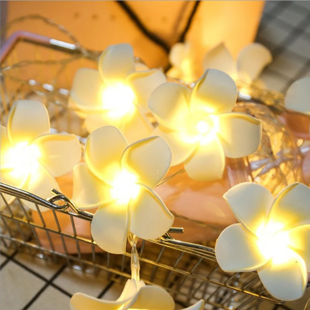 

3 M Simulated Egg Skewers Wedding Decoration Lights Frangipani LED Flower String
