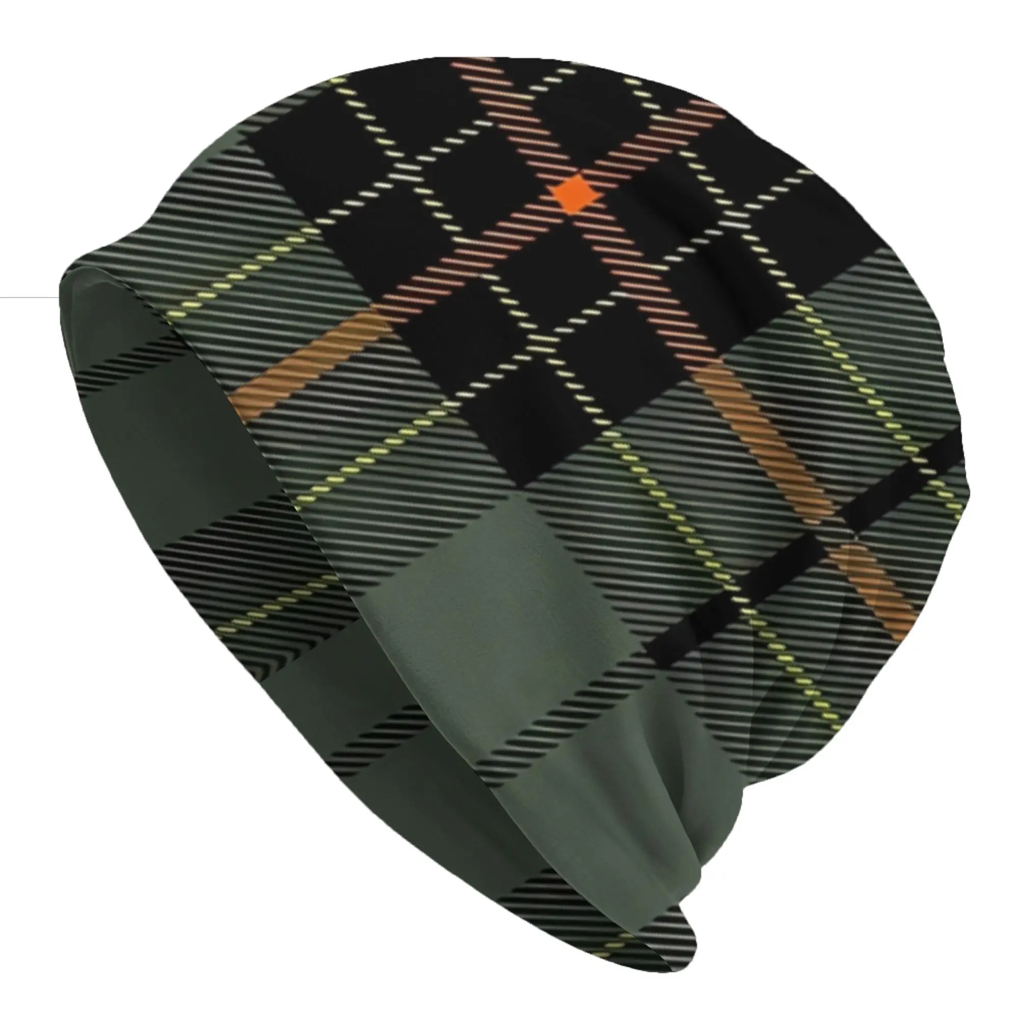 Bonnet Hats Scottish Tartan Men Women's Thin Hat Plaid Street Style Cap Hip Hop Skullies Beanies Caps