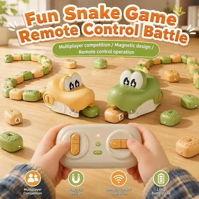 Remote control snake swallowing magnetic toy simulation animal parent-child interaction fun puzzle children's toy