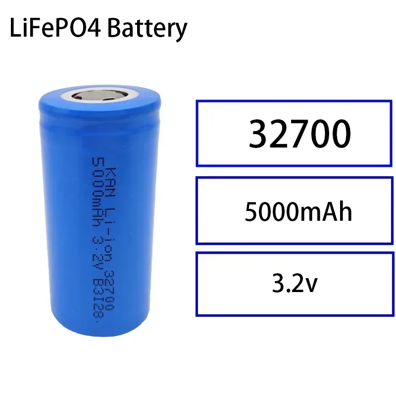 

32700 New LiFePO4 Battery 3.2V 5000mAh High Power Flashlight LiFePO4 Rechargeable Battery