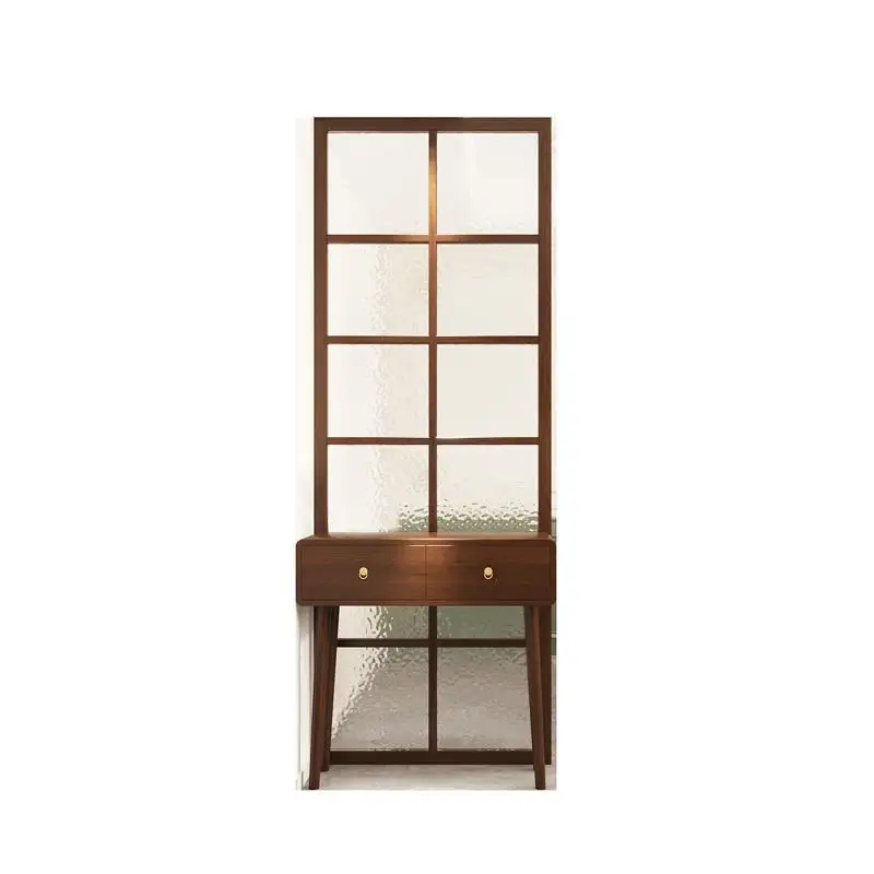 

Changhong glass screen partition cabinet new Chinese living room solid wood porch cabinet locker
