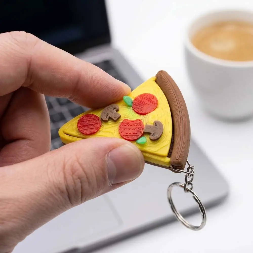 3D Printed Foods Clicker Key Chain Fried Eggs Double eggs Pizza Cookie Clicker PLA Simulation Cake Sensory Clicker