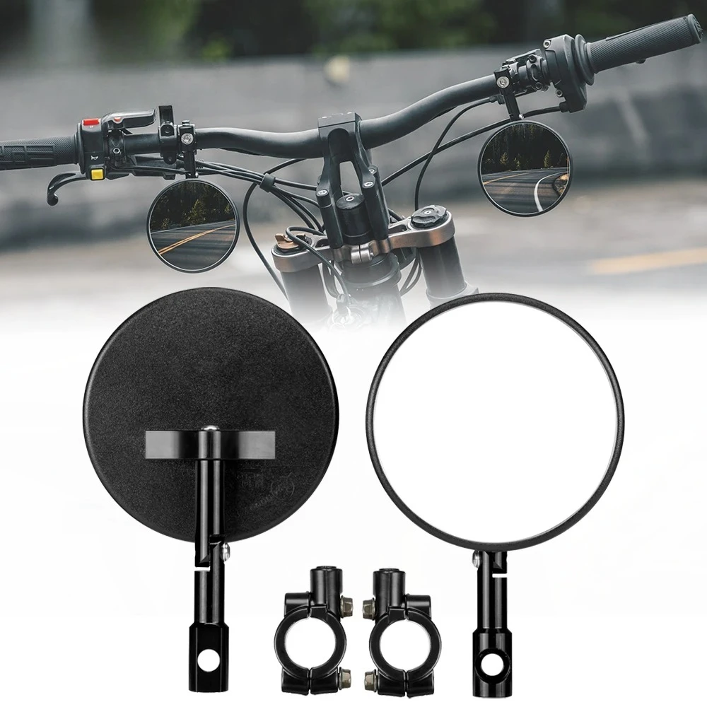 Image of Emark Motorrad Lenkerendenspiegel Universal Verstellbarer Runder Lenker-Rückspiegel CNC Aluminium für 22mm Roller ATV UTV