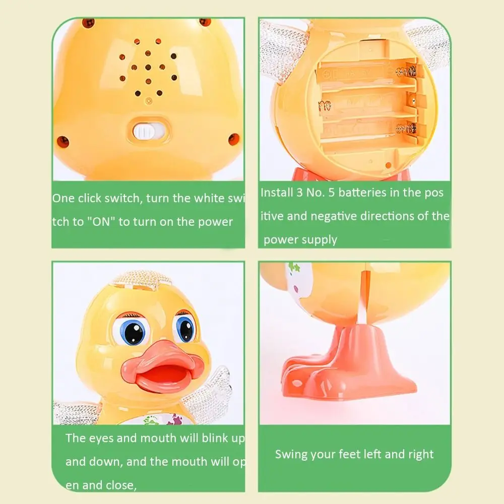 Animais de estimação eletrônicos com luzes piscantes dança pato brinquedo shake corpo dos desenhos animados brinquedos engraçados cantar dança brinquedos eletrônicos presente educacional