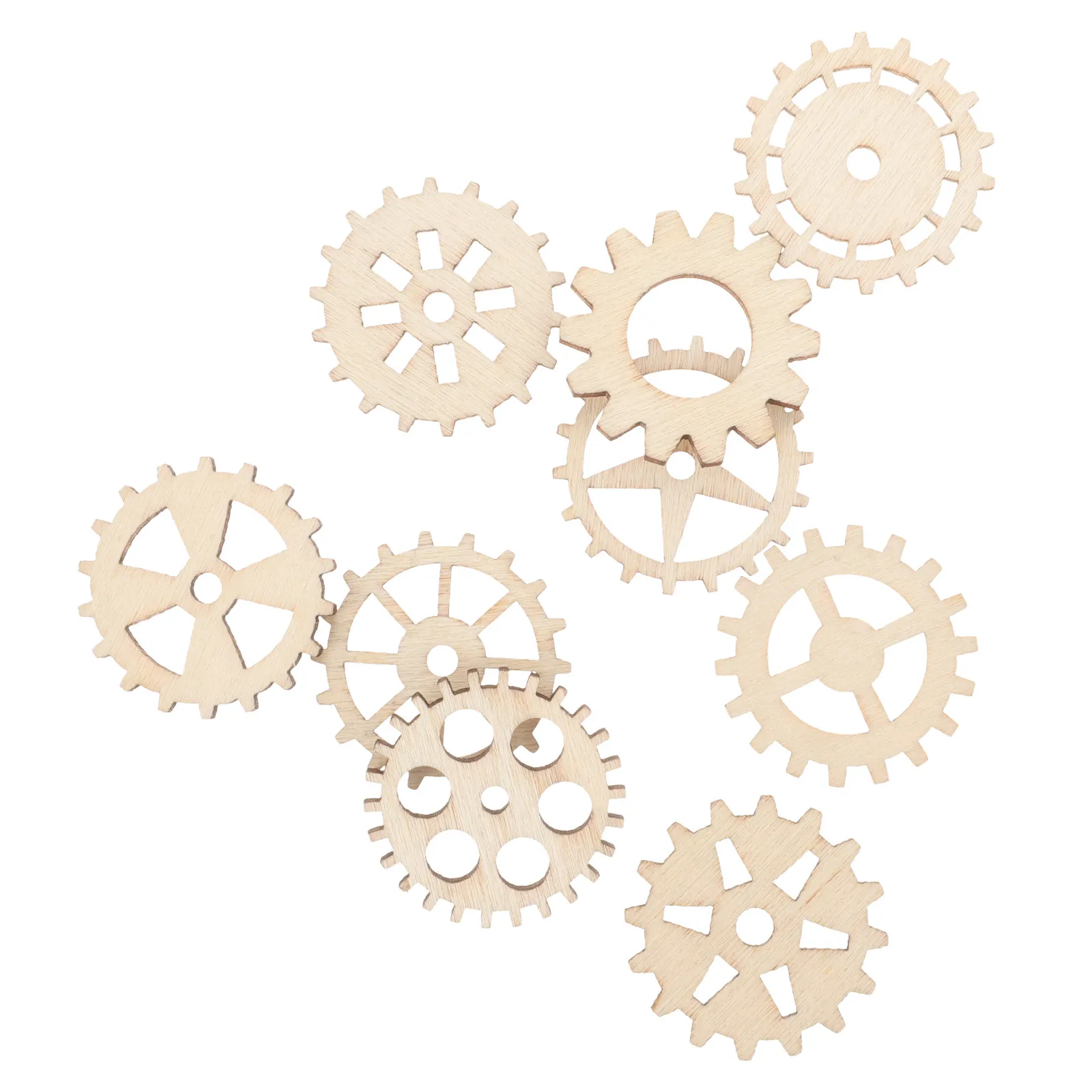 

100Pcs Wooden Gear Craft Embellishments Natural Wood Cutouts 25Mm for DIY Home Decor Wall Hanging Kids Creative Handmade