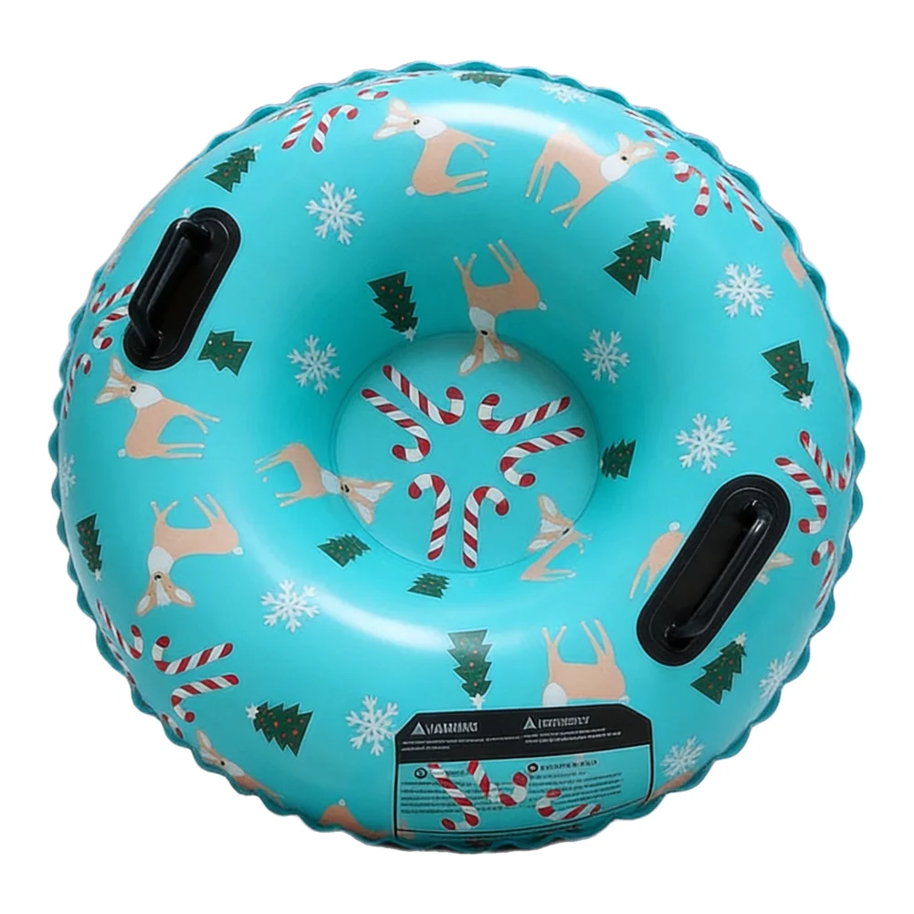 Adult Sized Inflatable Snow Tube 90cm Featuring Abrasion Resistant PVC Shell and Robust Handle Anchors for Repeated Use