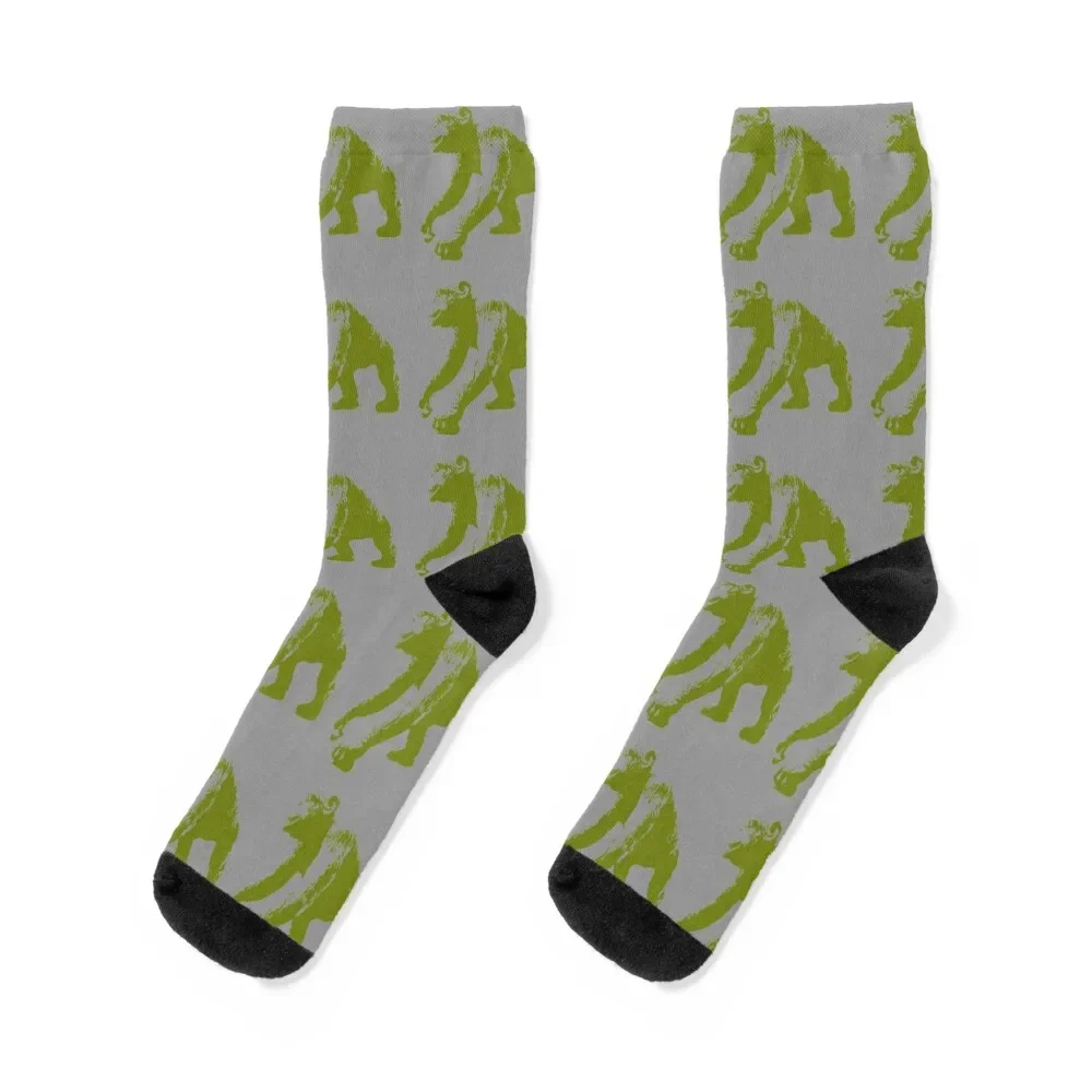 

APE, PRIMATE, OLIVE GREEN AND GREY Socks Hiking boots bright garter with print Men's Socks Luxury Women's