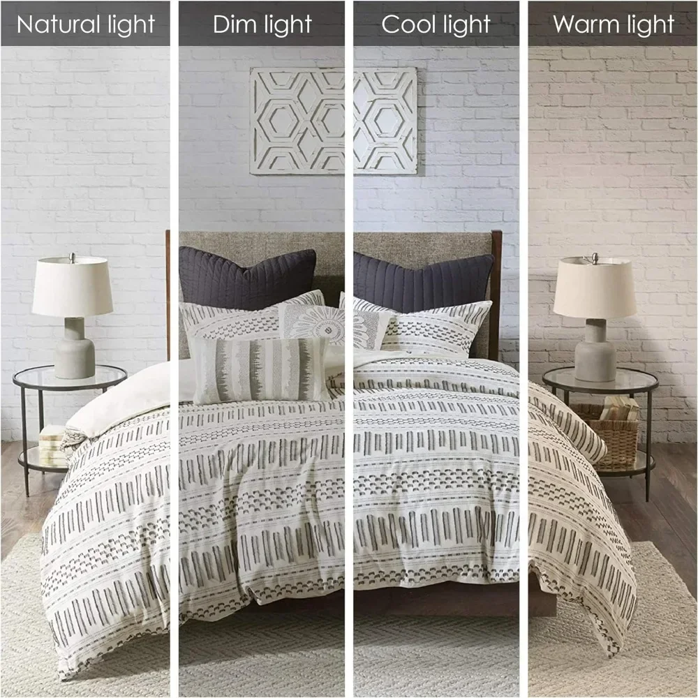 Luxury Cotton Bedding Set - Medieval Stylish Geometric Design, Four Seasons Comfort Hood with Illusion, King/Queen Size Bed