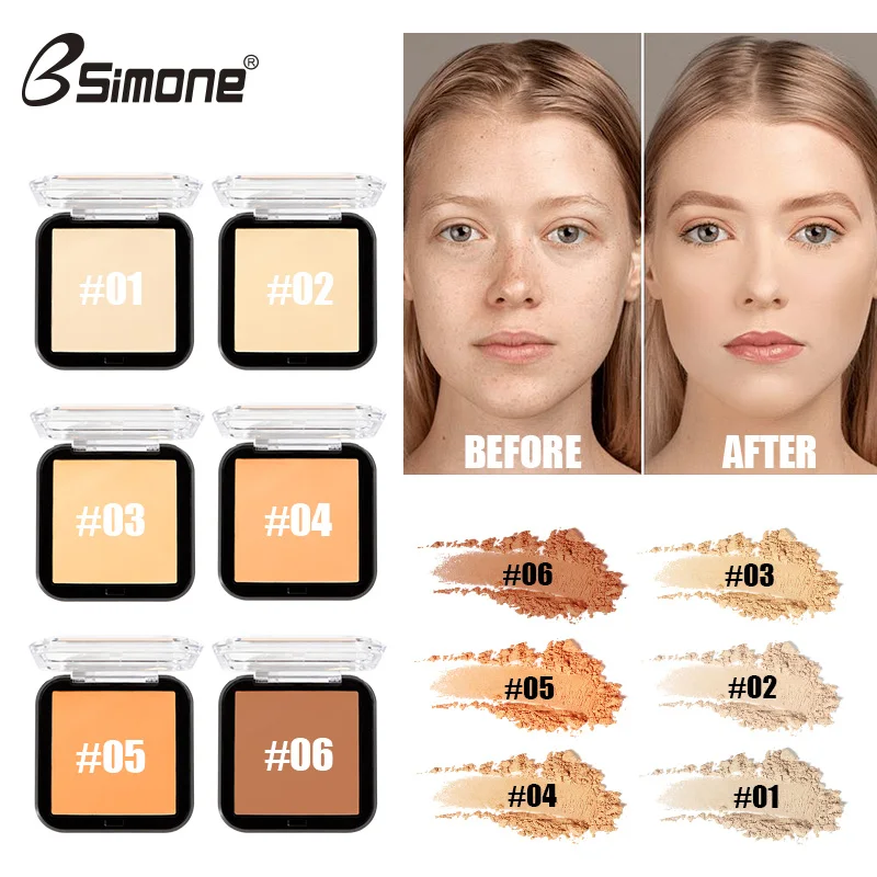 Matte Full Coverage Pressed Powder Foundation, 24H Fresh Wear Matte Weightless Finishing Powder แต่งหน้า คอนซีลเลอร์ เพิ่มความกระจ่างใส