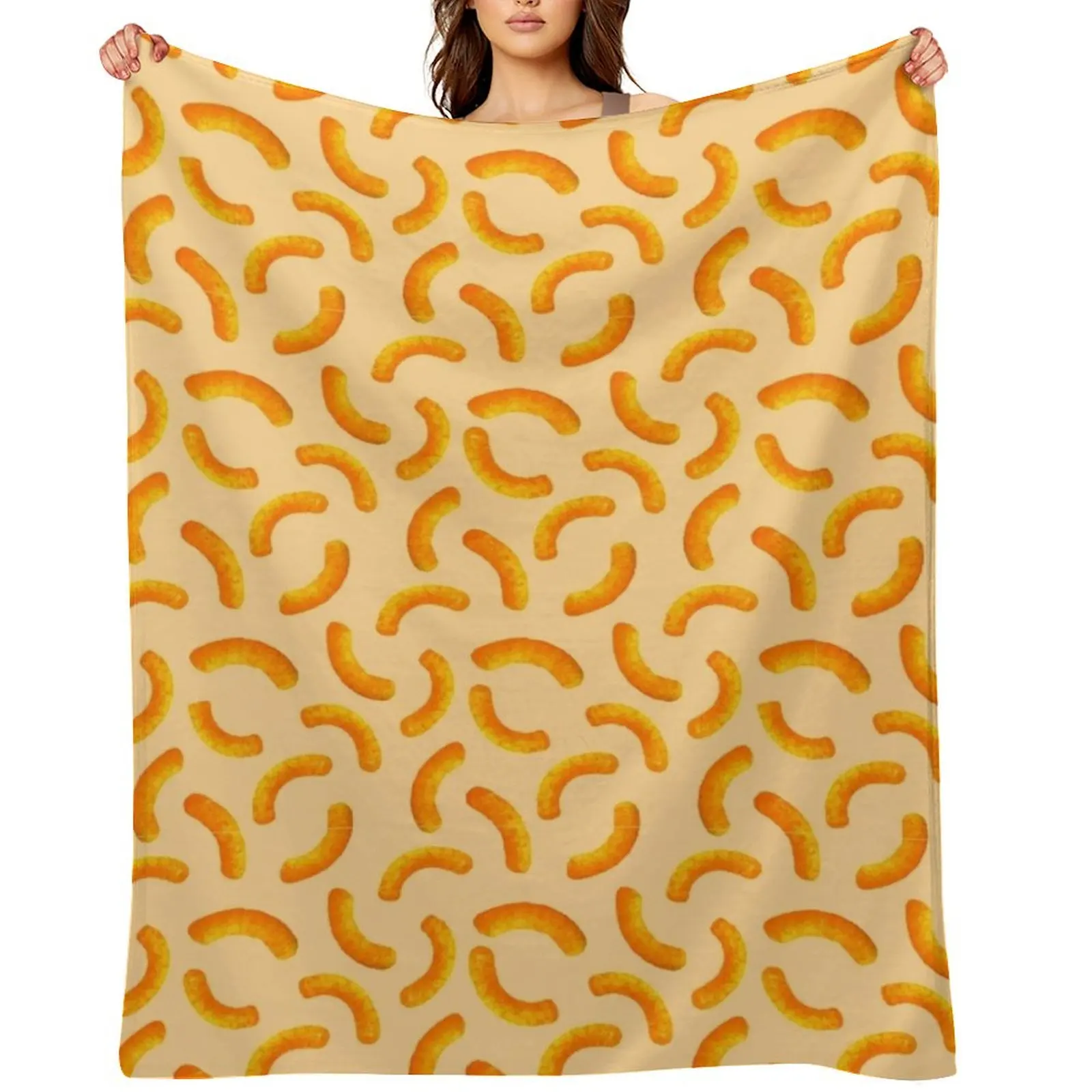 

Cheese Puffs - Orange Throw Blanket Bed linens Beautifuls Designers For Decorative Sofa Blankets