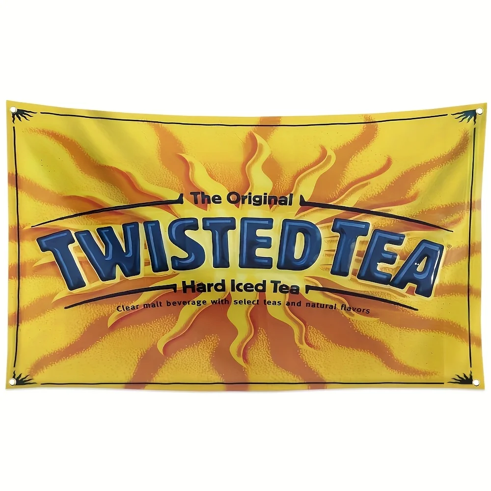 Twisted Tea Banner: Vibrant Sunburst Design for a Refreshing Hard Iced Tea Brand