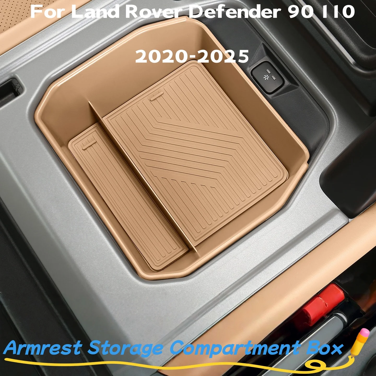 

Для Land Rover Defender 90 110 2020-2025 черный ABS автомобильный центральный подлокотник ящик для хранения телефон перчаточный лоток держатель поддон контейнер