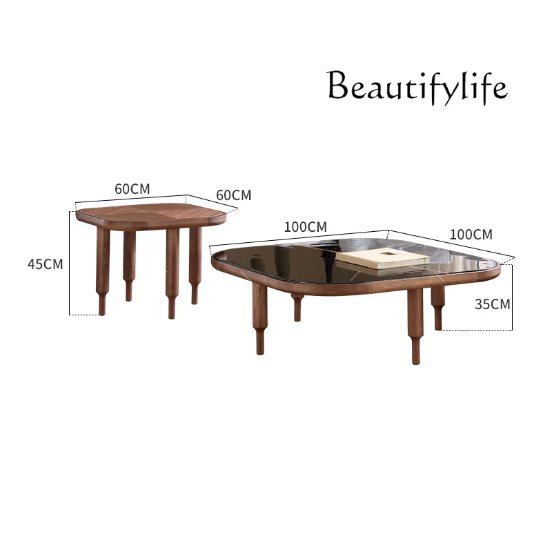 Nordic Minimalism Ash Marble Tea Table Combination Home Living Room Designer Height Combination