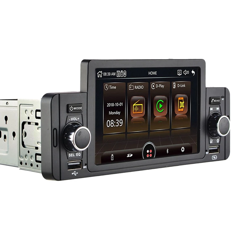 

1 Din Car Radio Stereo 5 Inch Multimedia IPS Touchscreen MP5 Player with Button Knob Dual USB Bluetooth Mirror Link