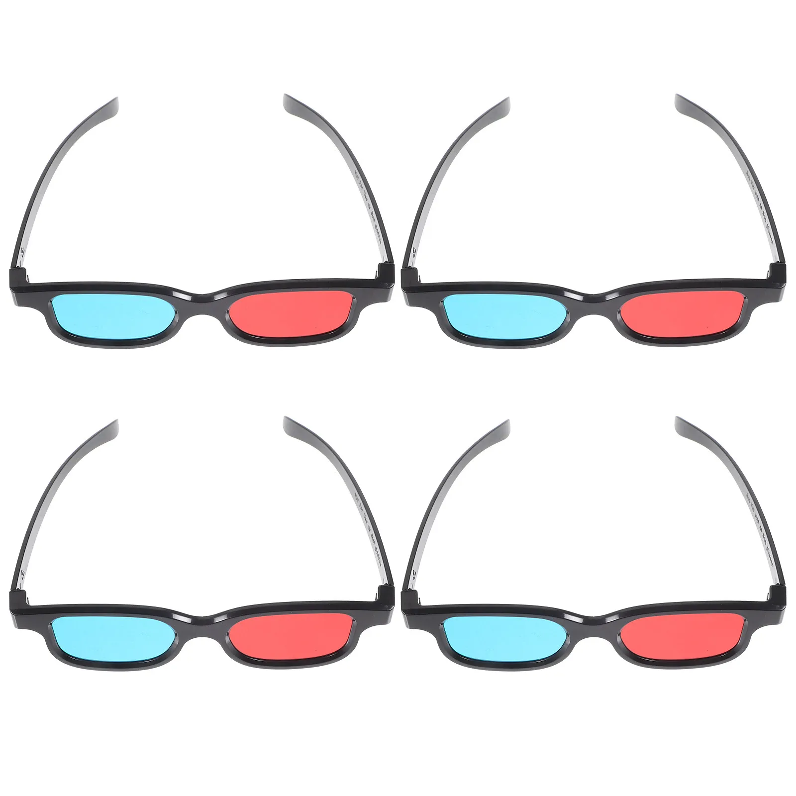 

4Pcs 3D Glasses Plastic Red Blue Universal Lightweight Movie Glasses for Computer Projector Viewing 3D Eyeglasses
