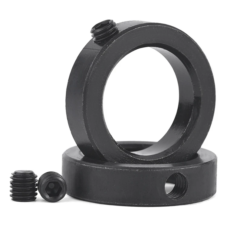 แหวนล็อคเพลาเหล็กกล้าคาร์บอนสีดำ ขนาด 8/10/12/14/15/16/17/18/20/22/30 มม. แหวนจำกัดระยะ แหวนยึด แหวนล็อค แหวนรองลูกปืน แหวนกันรุน