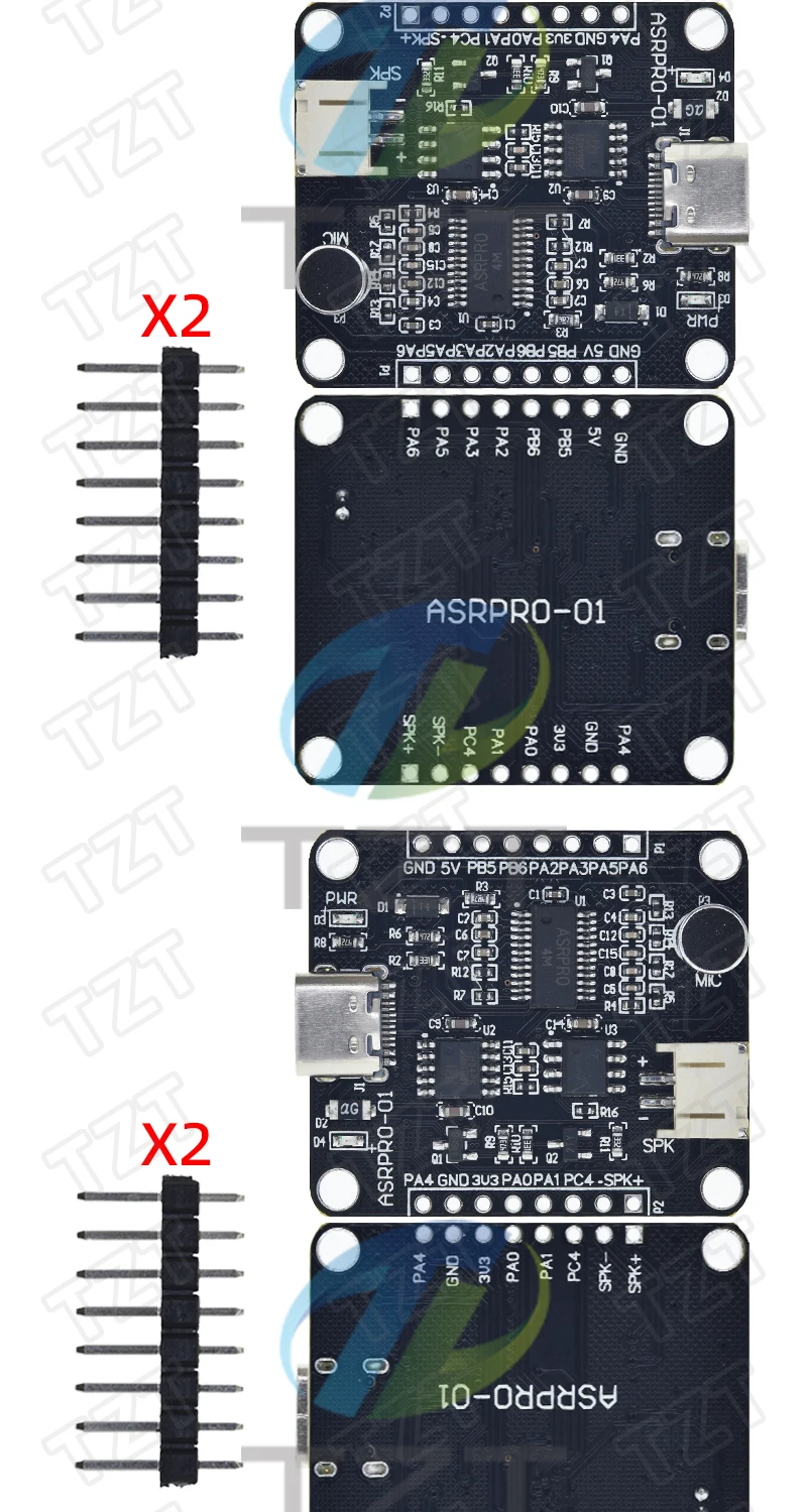 TZT 1/2/5 Stück ASR-PRO Sprachintelligentes Spracherkennungs-Steuermodul AI Offline-Erkennungs-Entwicklungsboard Benutzerdefinierte Bedingungen – Detail 5