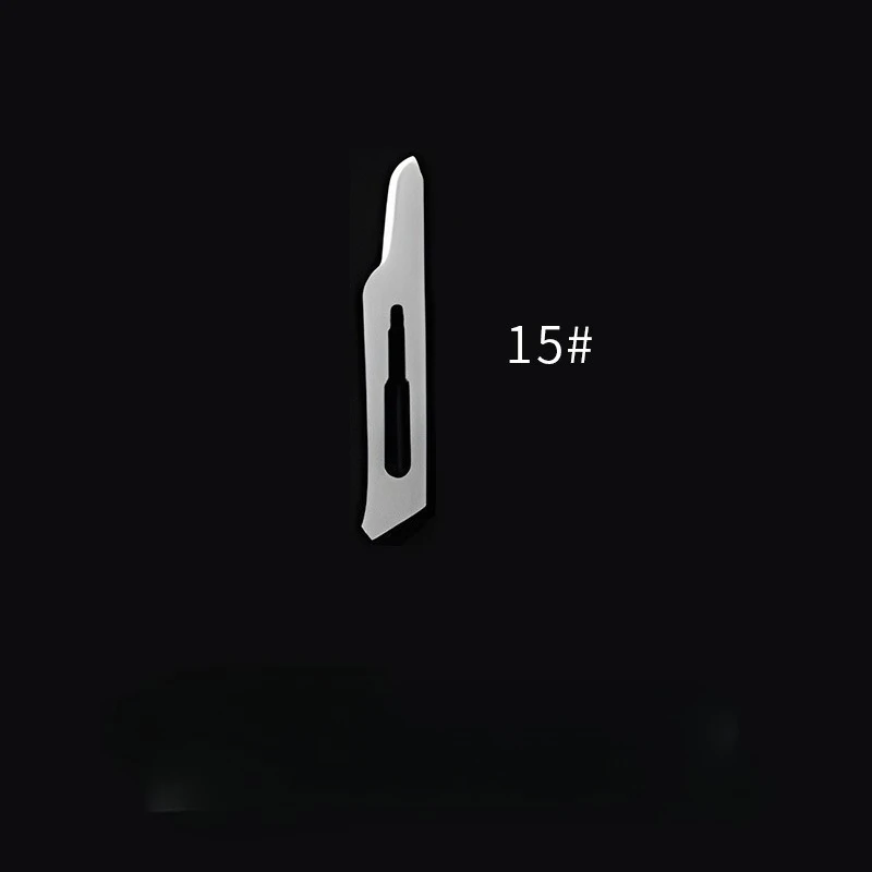 مجموعة 100 قطعة من # 12 # 15ج # 15 شفرات جراحية معقمة من الفولاذ الكربوني، مناسبة لأدوات الصيانة #5