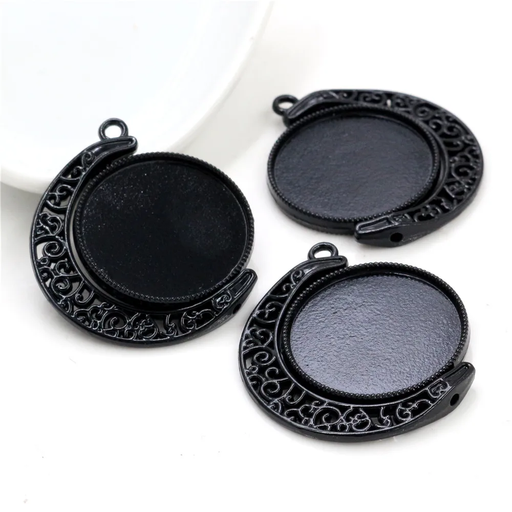5pcs 18mm 25mm 내부 크기 문 회전 양면 7 색 도금 카메오 카보 숑 기본 설정 매력 새로운 패션 펜던트