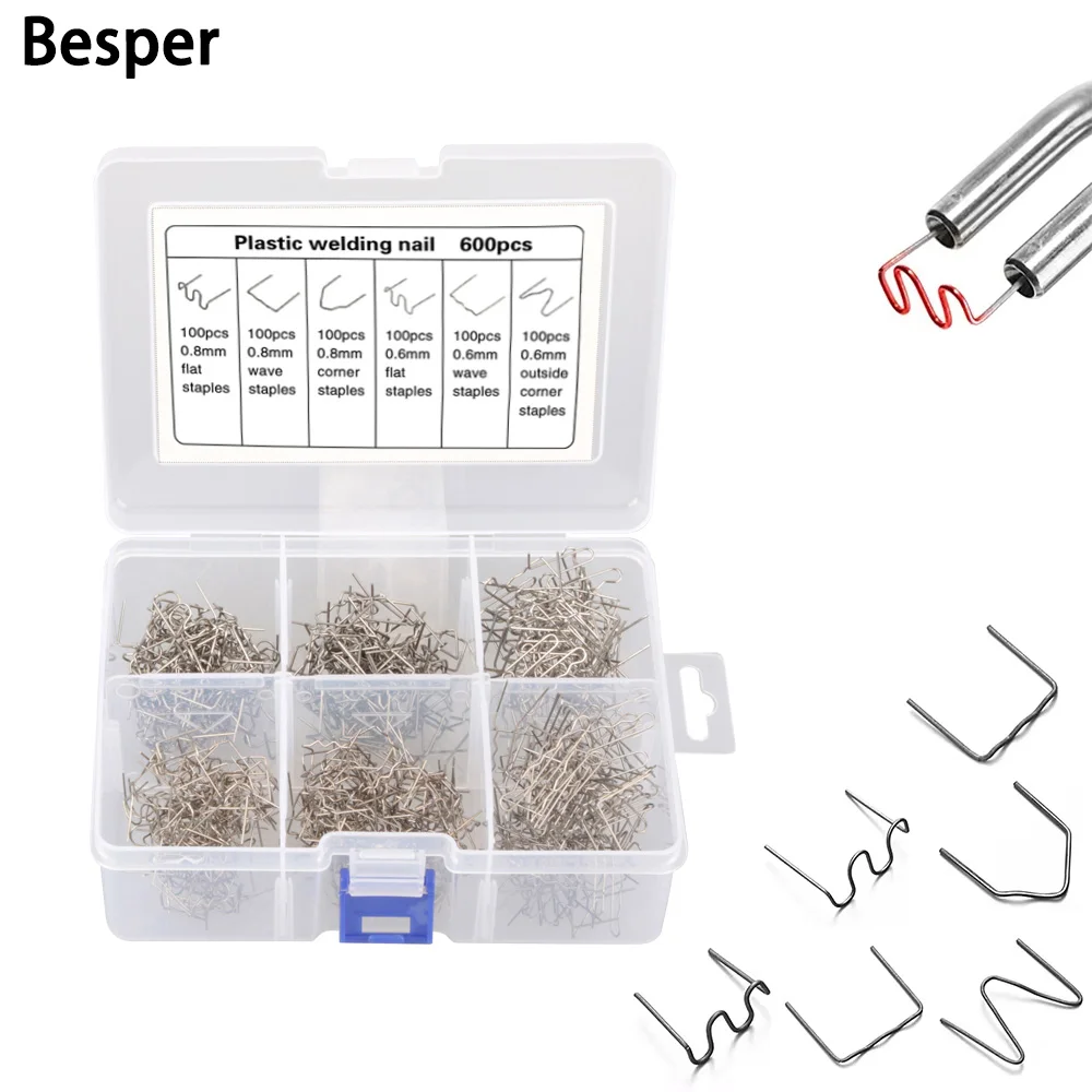 Besper 400/600/800 قطعة قطع موجة ستابلز الساخن دباسة البلاستيك إصلاح القياسية قبل قطع الساخن ستابلز لحام كهربائي #5