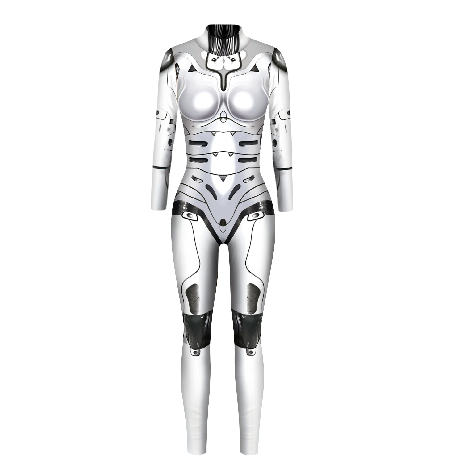 Halloween Nuovo Età Meccanica Nuovo Secolo Robot Guerriero Stile Punk Scheletro Fantasma Costume Cosplay Tuta da Donna Tuta Outfi