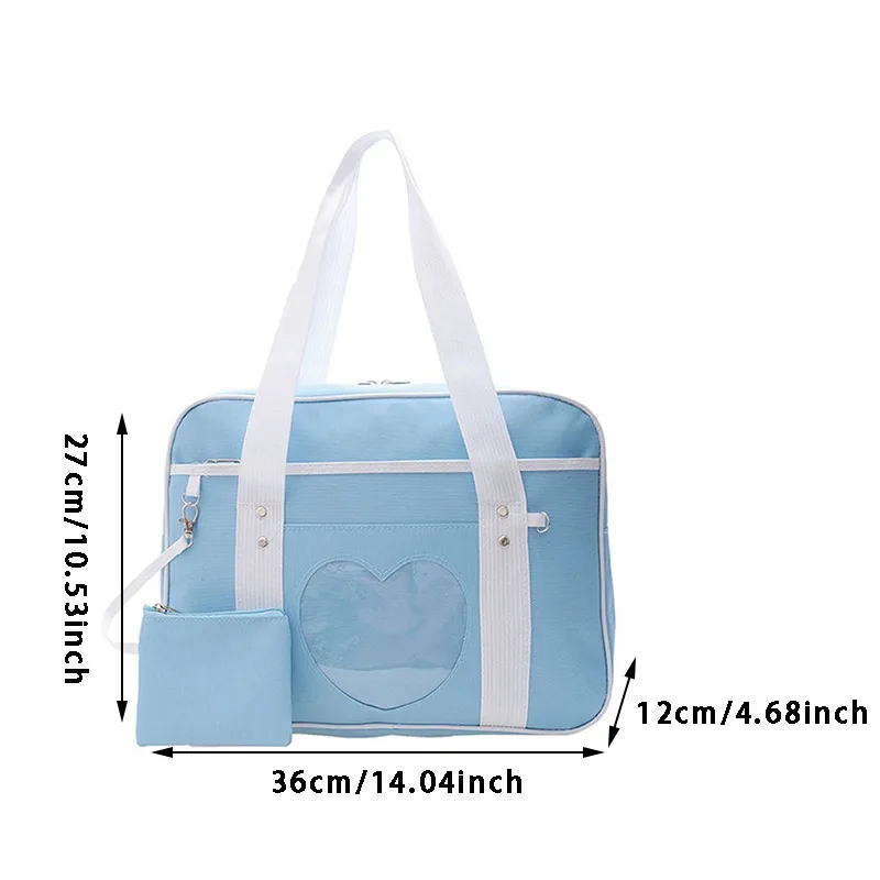 Heart JK School Uniform Bags Fashion Women PU Leather  Women Student PU Handbag Cosplay Anime Shoulder Bag