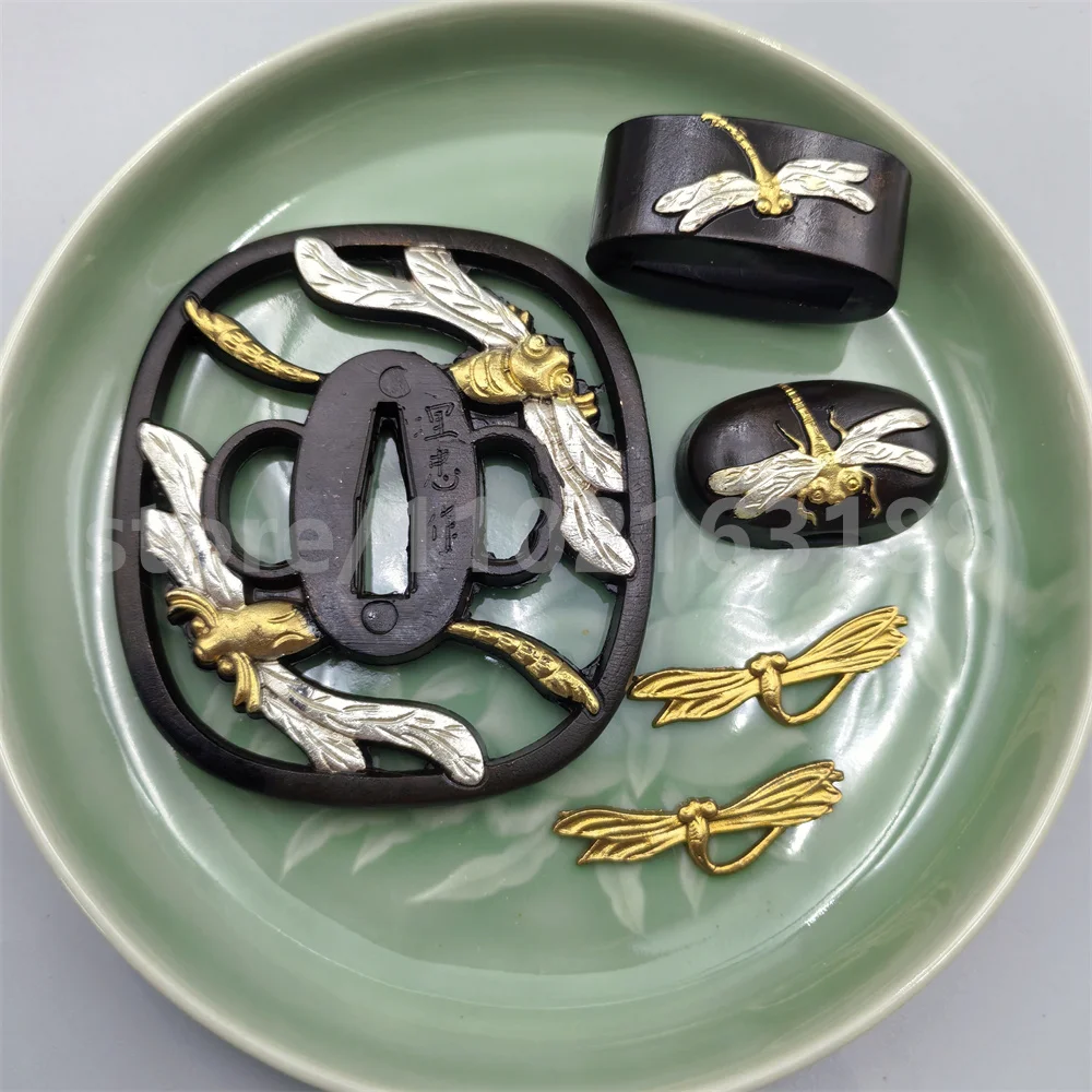 Beautiful Copper Tsuba Handguard Guard Brass Fuchi Kashira Menuki For Real Japanese Japan samurai Katana Sword Fittings Parts