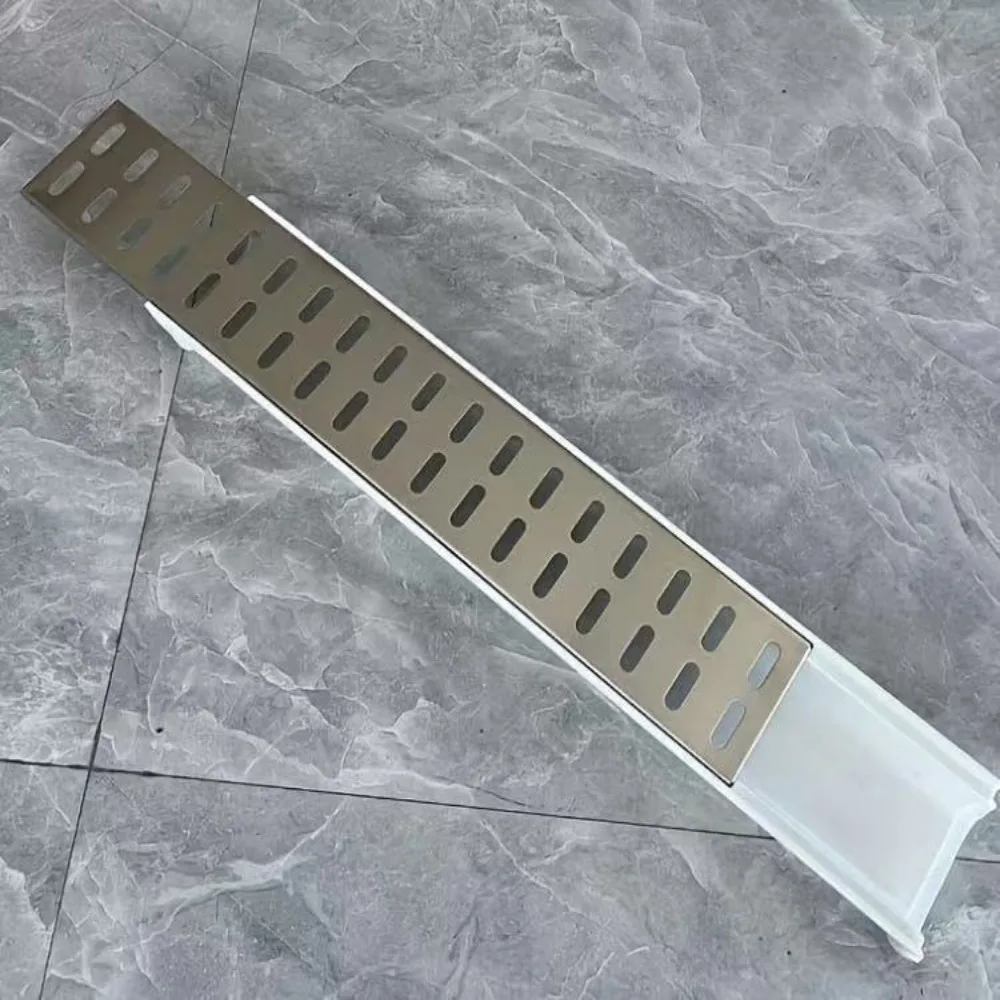 

Resin Drainage Gutter Single/Double Row Heavy Duty Finished Drainage Ditch Stainless Steel Cover U-shaped Groove Linear Drain