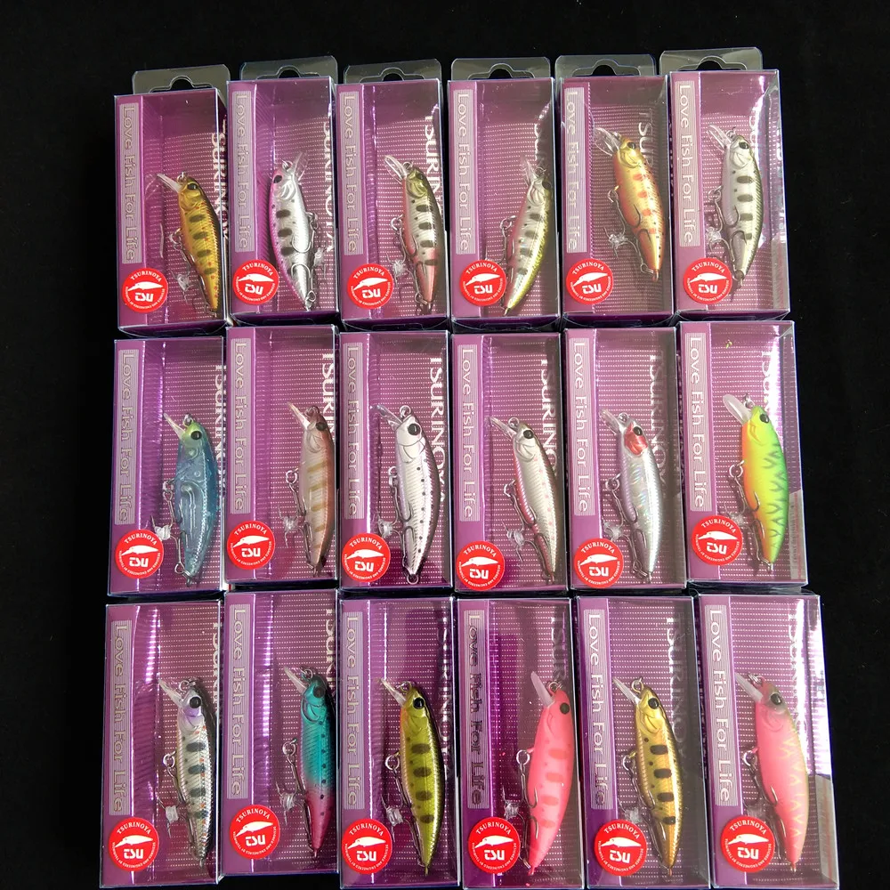 TSURINOYA Fishing Lure DW69 Sinking Minnow Hard Bait 48S 48mm 3.3g Fishing Wobblers Jerkbait Bass Trout Lure Swimbait