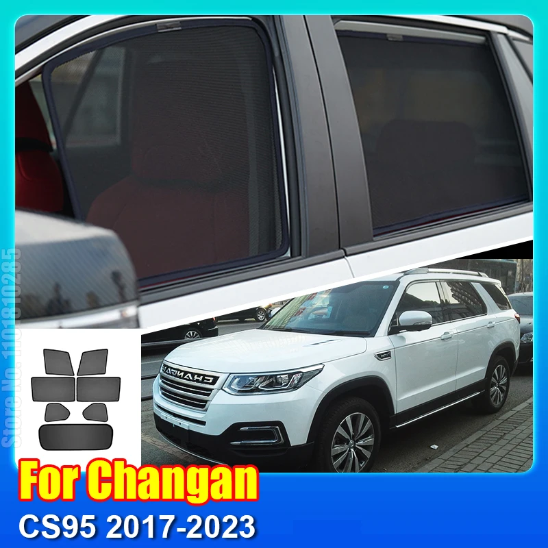 

For Changan CS95 2017-2023 Car Magnetic Sunshade Shield Front Windshield Curtain Rear Side Window Sun Shade Visor