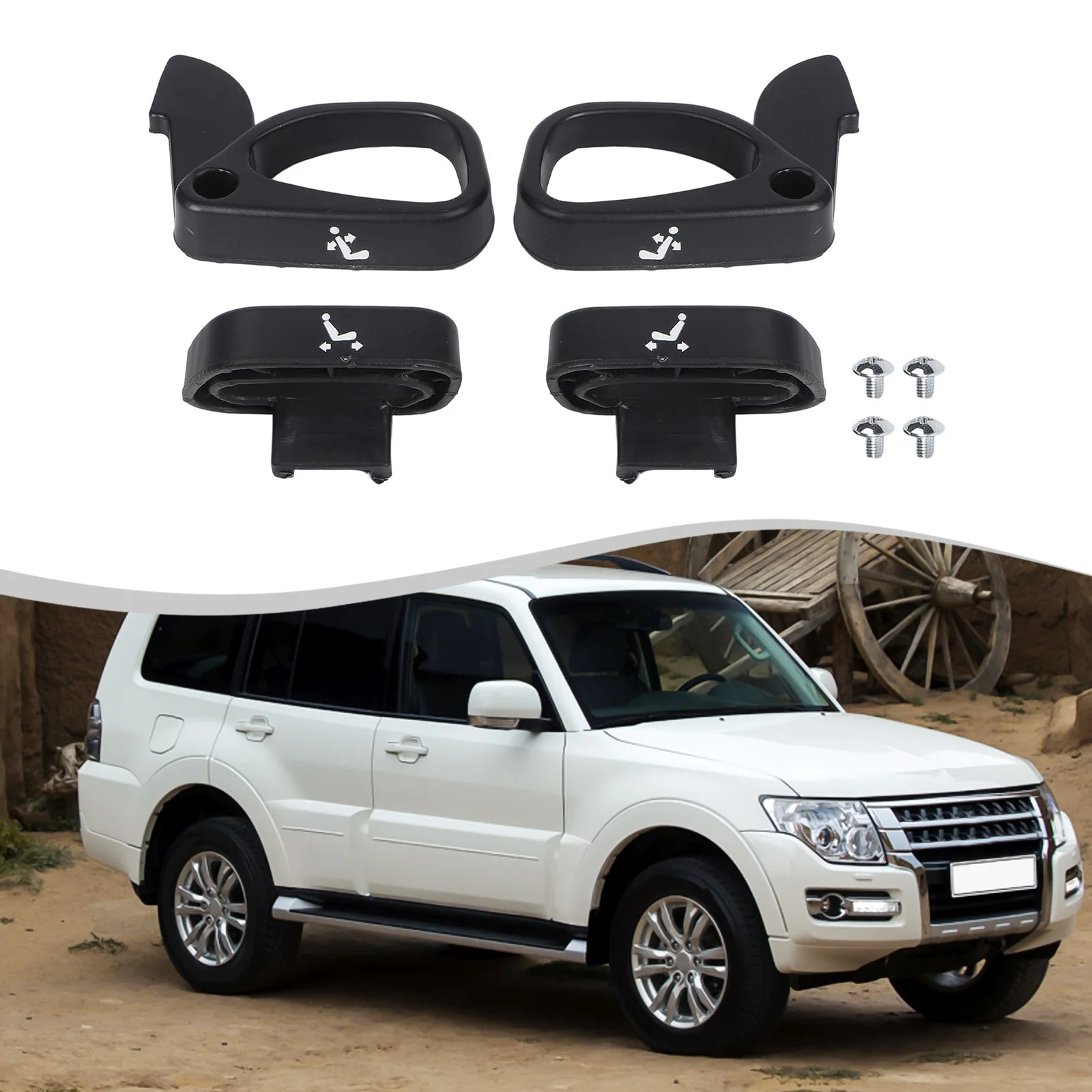 

Car Handle Replacement Seat Recliner Handle Front Rear Handle 4 Piece Set Adjuster Handle Parts Vehicle Repair
