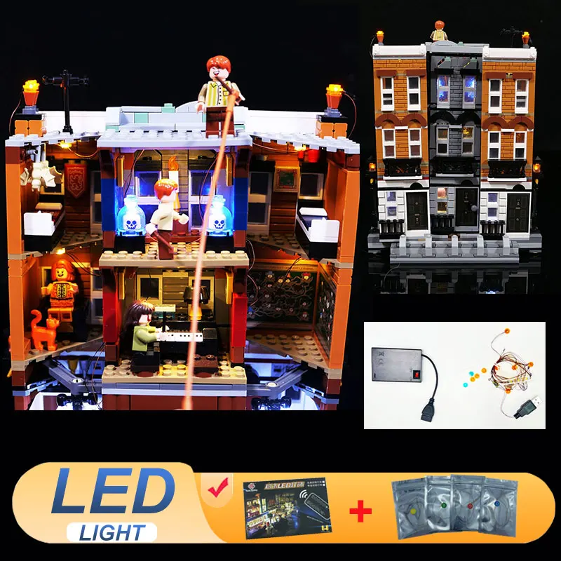 

Комплект светодиодных фонарей для LEGO 76408, идеи декоративных ламп Grimmauld Place, подарок «сделай сам» (не включает строительные блоки, наборы кирпичей, модель)