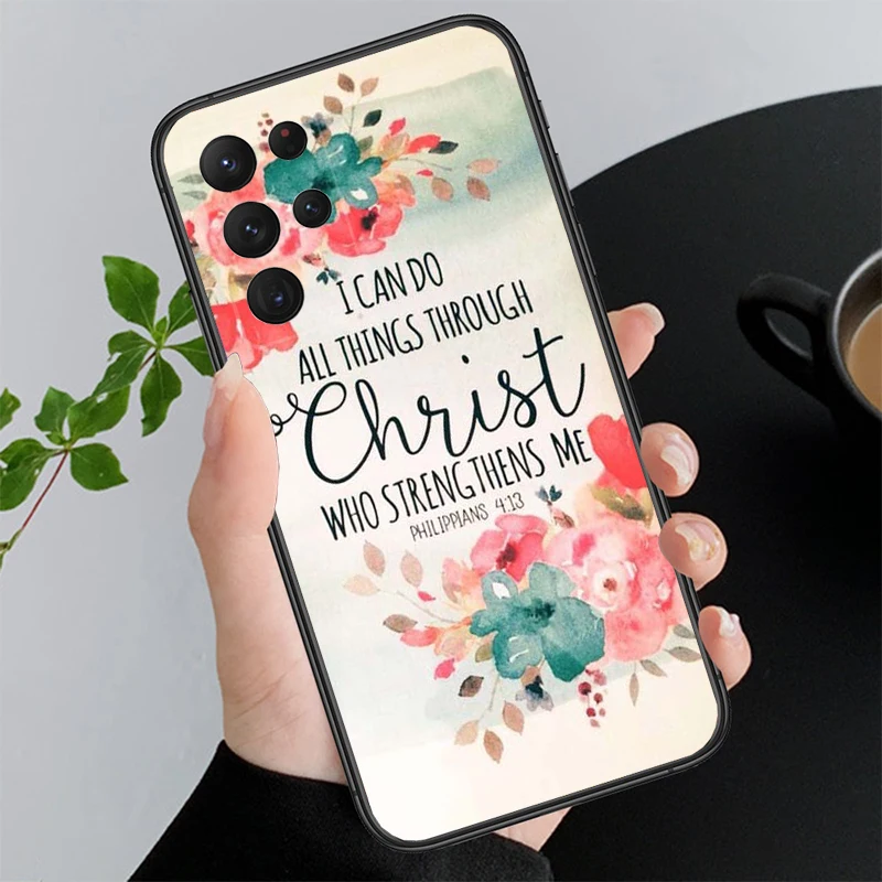 Phone Case for Samsung Galaxy A15 A35 A55 A52 A53 A54 A33 A34 A25 A05S A16 A14 A05 A13 M15 M55 M35 Bible verse Jesus Christian