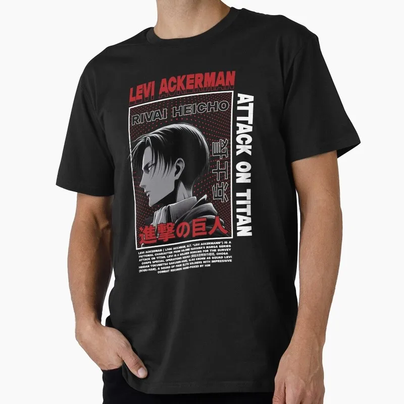 Captain himself Attack on Titan Anime Gift T shirt Short Sleeve Tee Shingeki no kyojin Print Graphic Clothes US size tops S-6XL