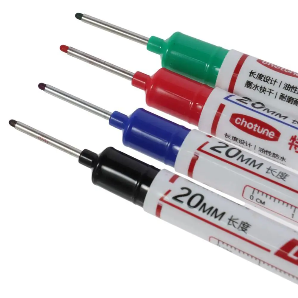 Green/Blue/Red/Black Long Nosed Marker Deep Hole Marker Pen 132* 10mm Deep Drill Hole Modern/Fashion Multi-purpose Colorful Pen