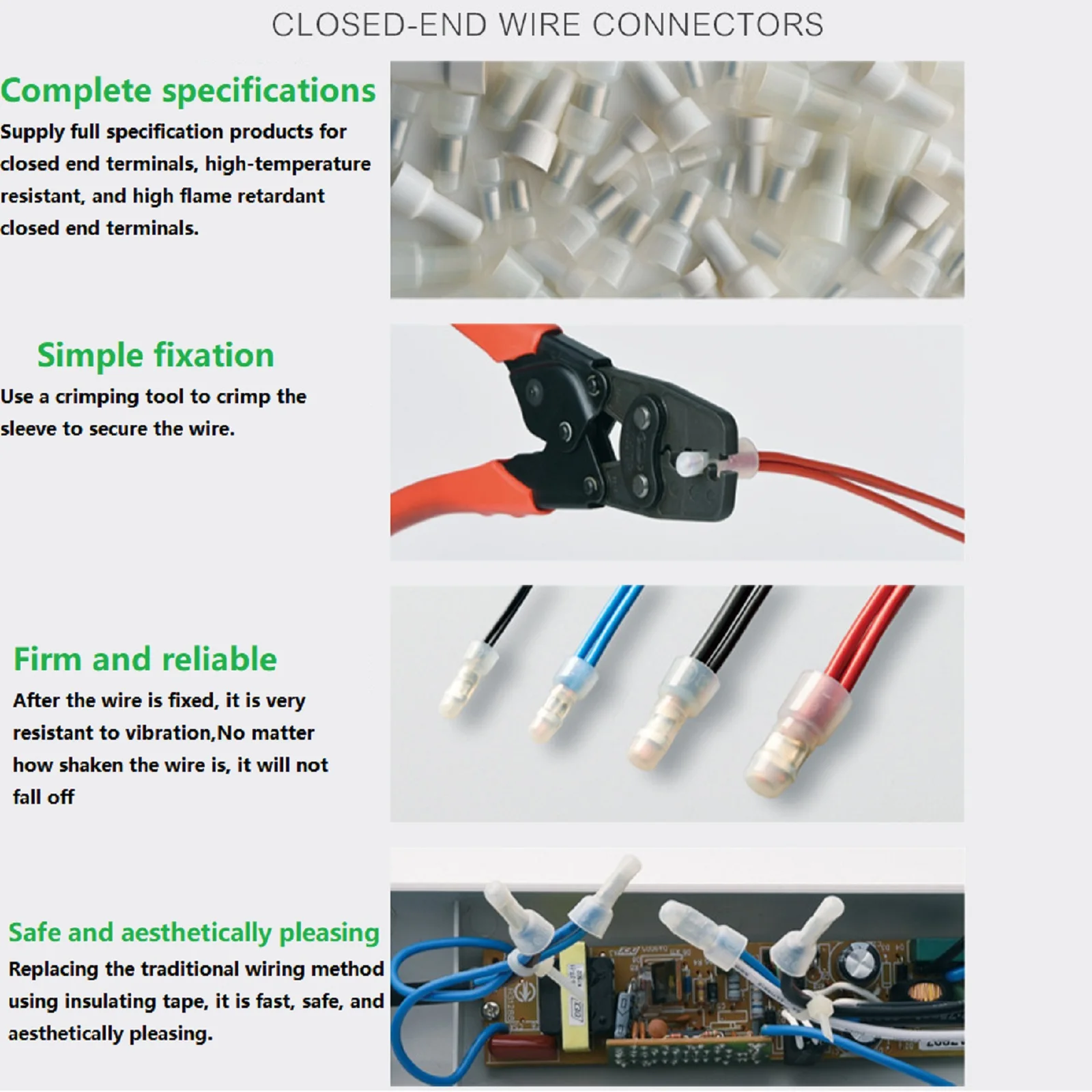 Imagem -04 - Conector de Terminal de Cabo de Fio Elétrico Tampas de Crimp Fechadas Ce1x Ce2x Awg 22-18 Awg 16-14 1000 Pcs