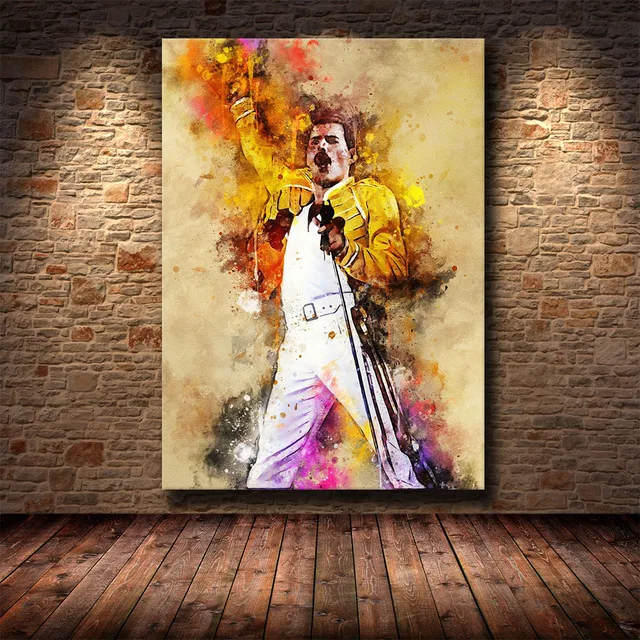 Rock and Roll Band Singer Star Kurt Cobain Poster Canvas Painting Graffiti Freddie Mercury Wall Art Picture Room Home Decor