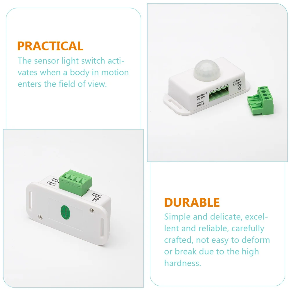 

2pcs Infrared Sensor 12-24V Motion Pir Controller For Led Lights Auto On Off Energy Saving Lighting Controller For