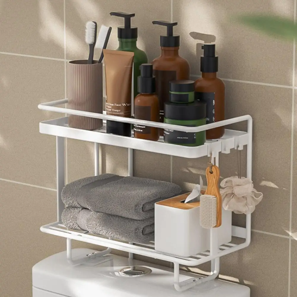 Above Toilet Storage Rack Bathroom Storage Rack Over-the-toilet Storage Rack with Drainage Punch-free Kitchen Stand Anti-slip